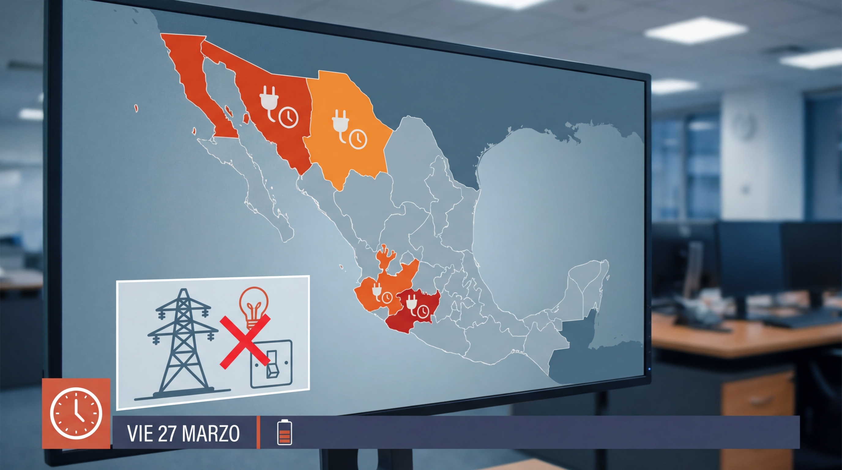 CFE anuncia cortes programados de energía en varios estados el viernes 27 de marzo