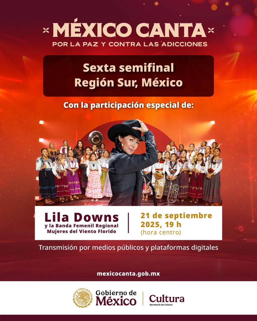 Semifinal sur de México Canta por la Paz: Lila Downs y Banda Femenil enaltecen diversidad oaxaqueña