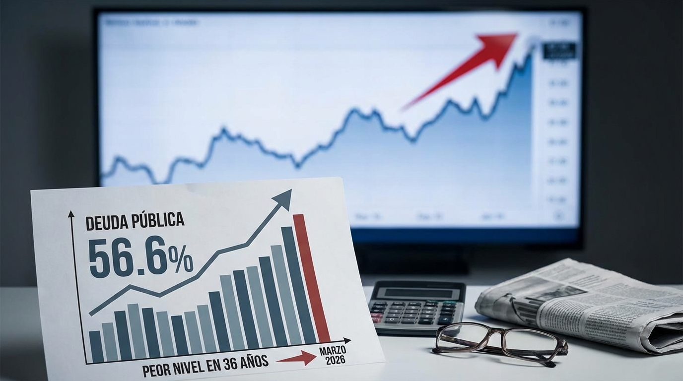 Deuda bruta pública de México alcanza 56.6% del PIB en febrero, peor nivel en 36 años