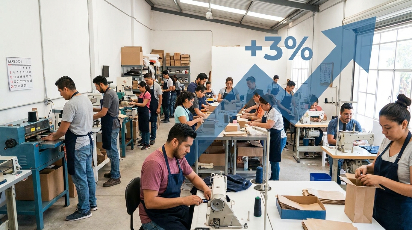 Empleo en pymes mexicanas crece 3% al 22 de abril de 2026