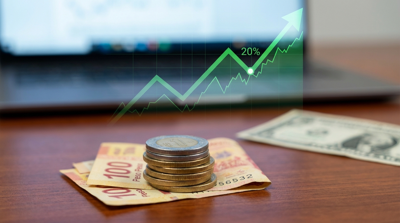 Peso mexicano perfila su mejor año en décadas con ganancia histórica en 2025