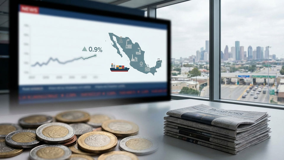 Crecimiento económico de México proyectado en 0.9% para 2026 según el Instituto de Finanzas Internacionales (IIF), con riesgos por revisión del TMEC y estabilidad macroeconómica.