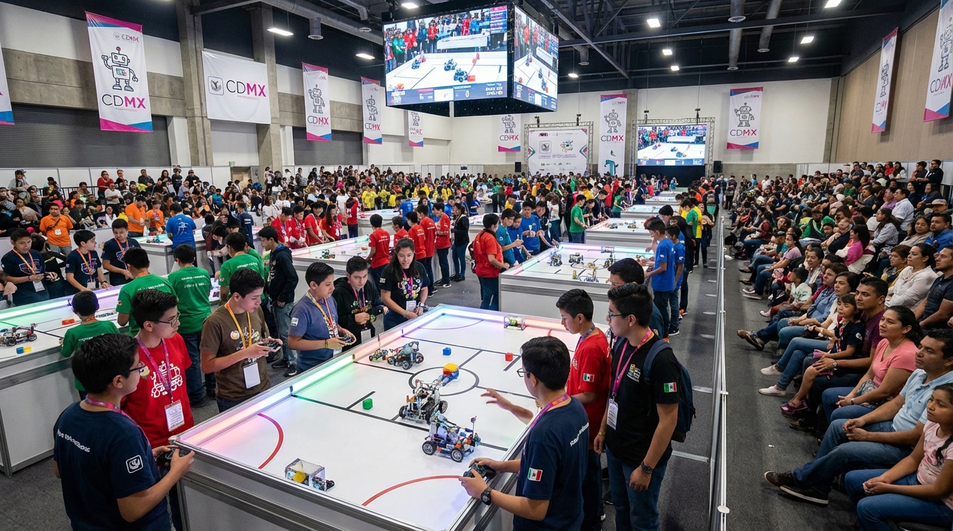 Inauguran Mundialito de Robótica en Ciudad de México con participación de cientos de estudiantes
