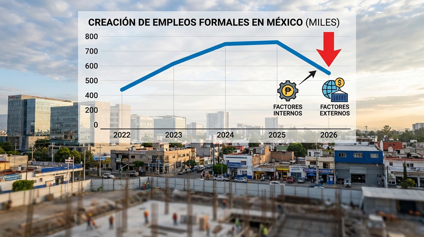 México acumula menor creación de empleos formales en 2026
