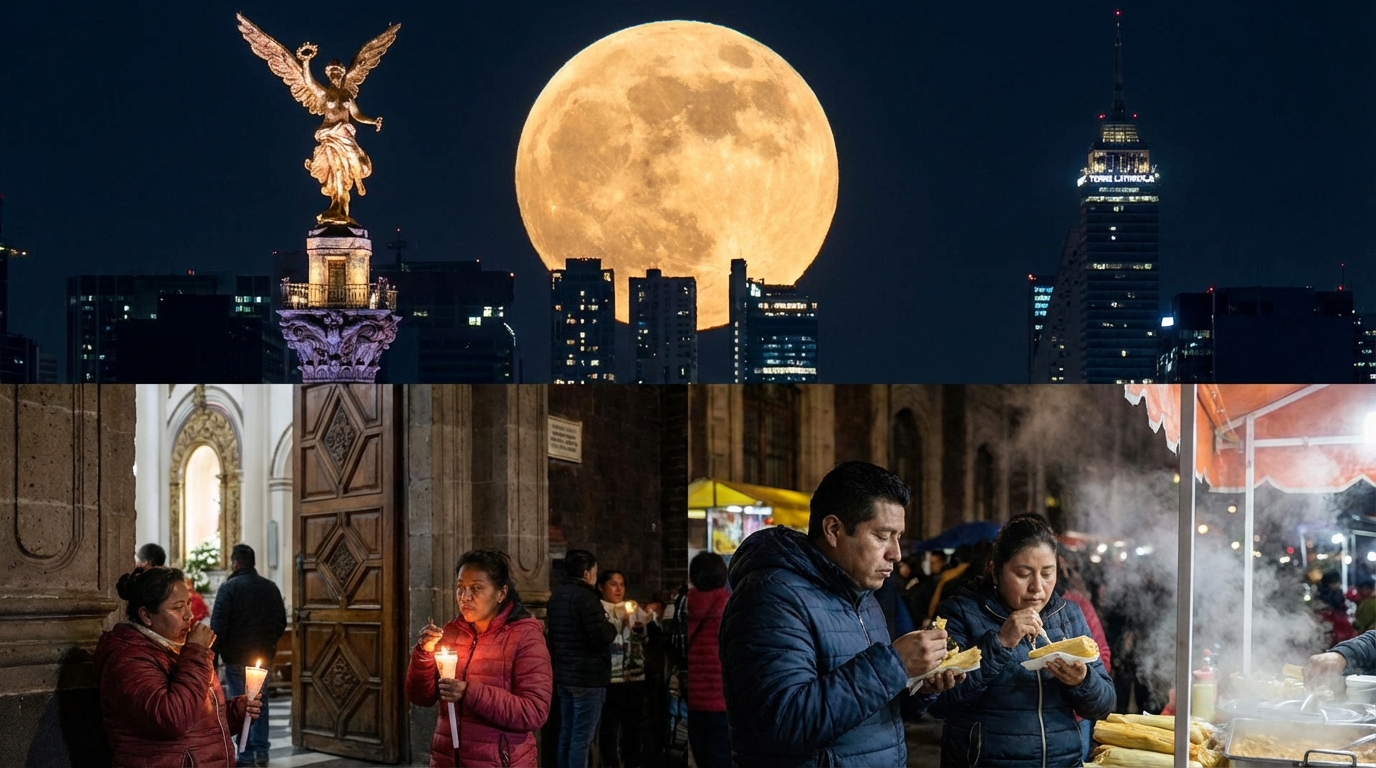 Luna de nieve ilumina el firmamento de CDMX el Día de la Candelaria