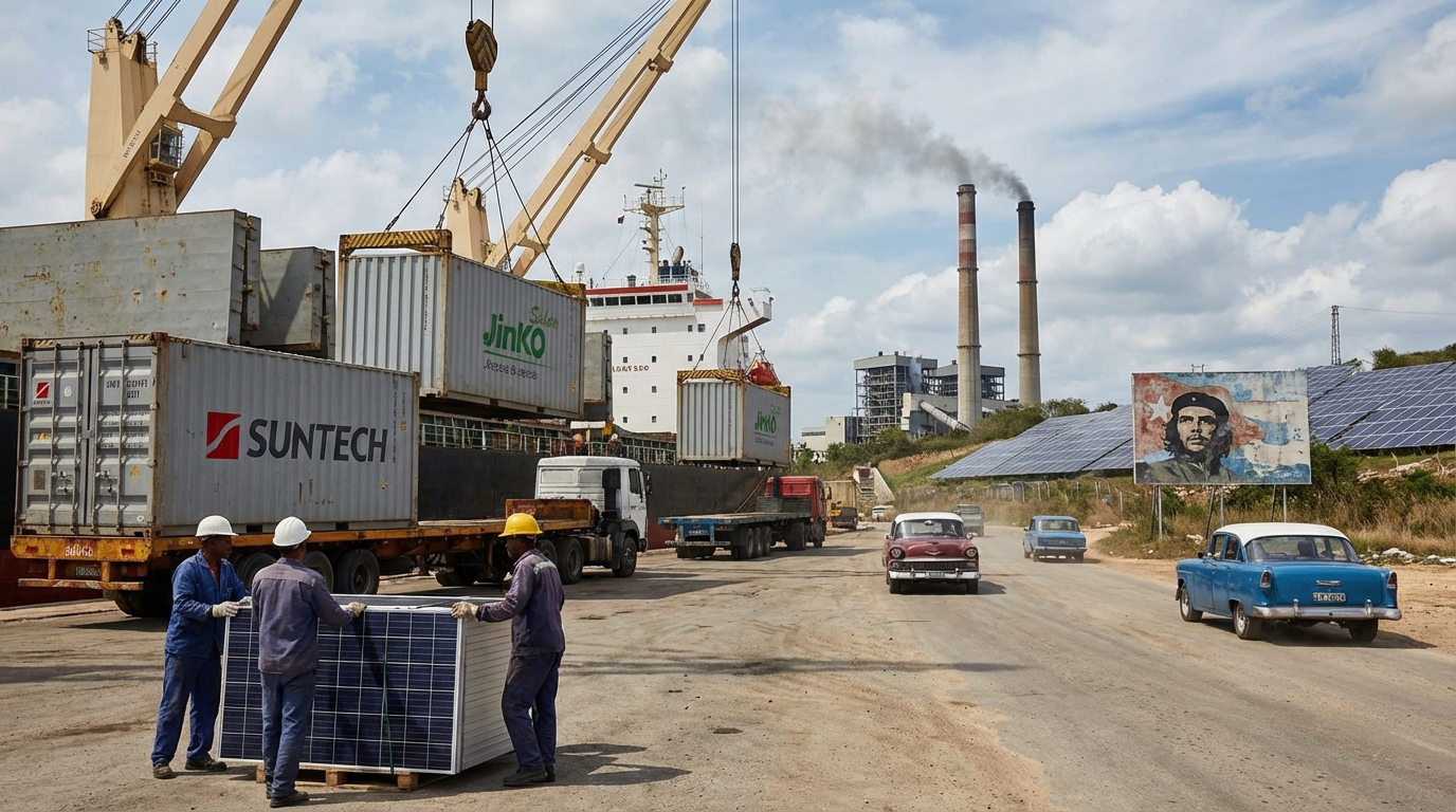 Cuba apuesta por paneles solares chinos para combatir crisis energética