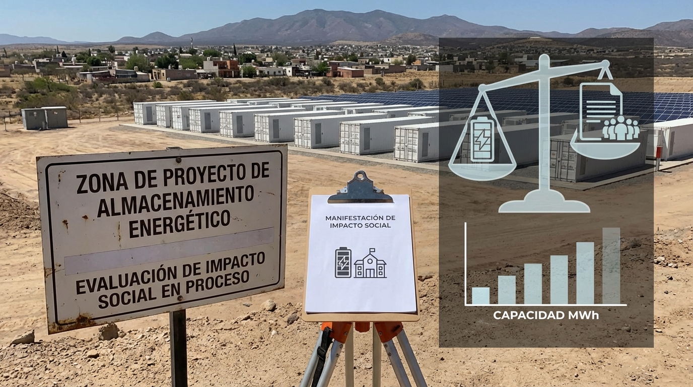 México regula almacenamiento en baterías con manifestación de impacto social obligatoria