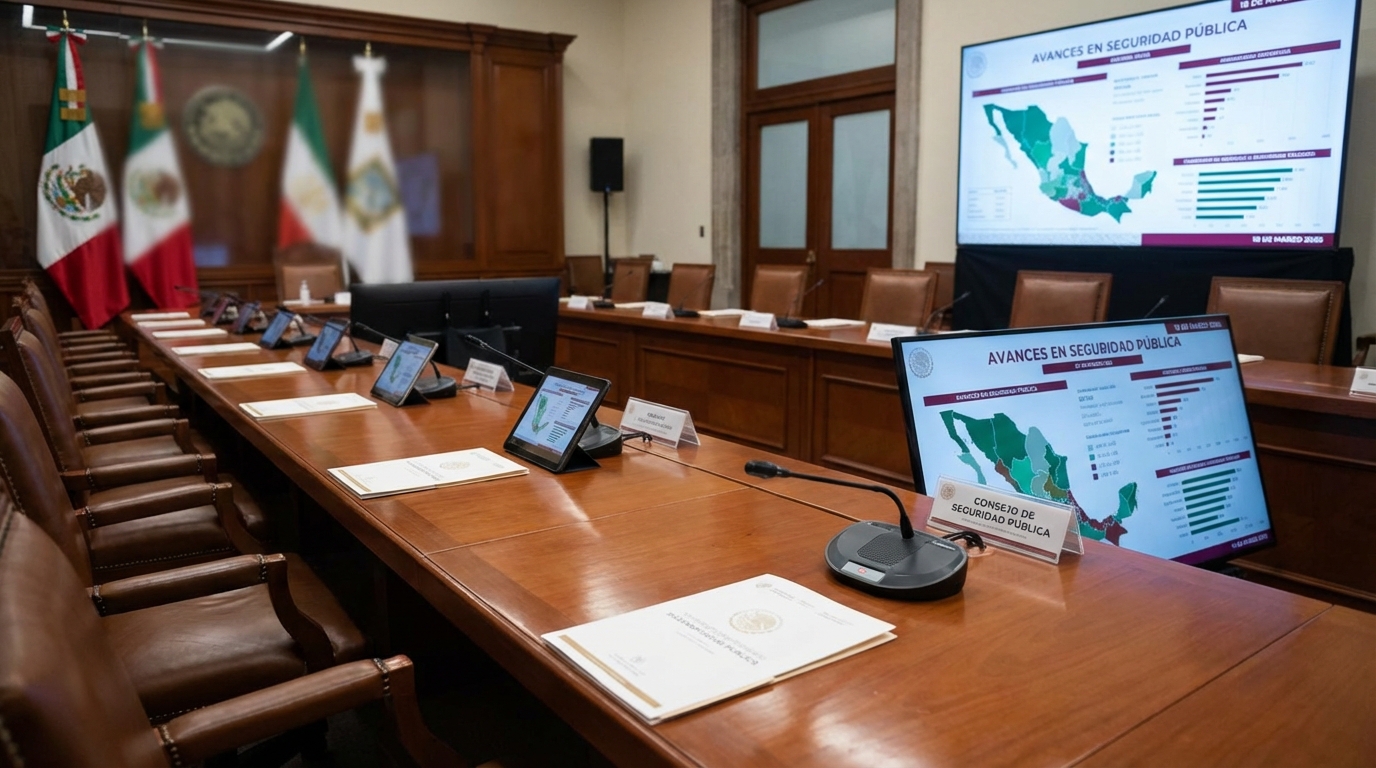 México avanza en estrategias de seguridad pública durante reunión presidencial el 18 de marzo de 2026