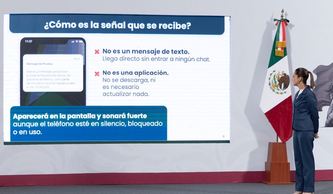 Envío de alerta sísmica a 80 millones de celulares