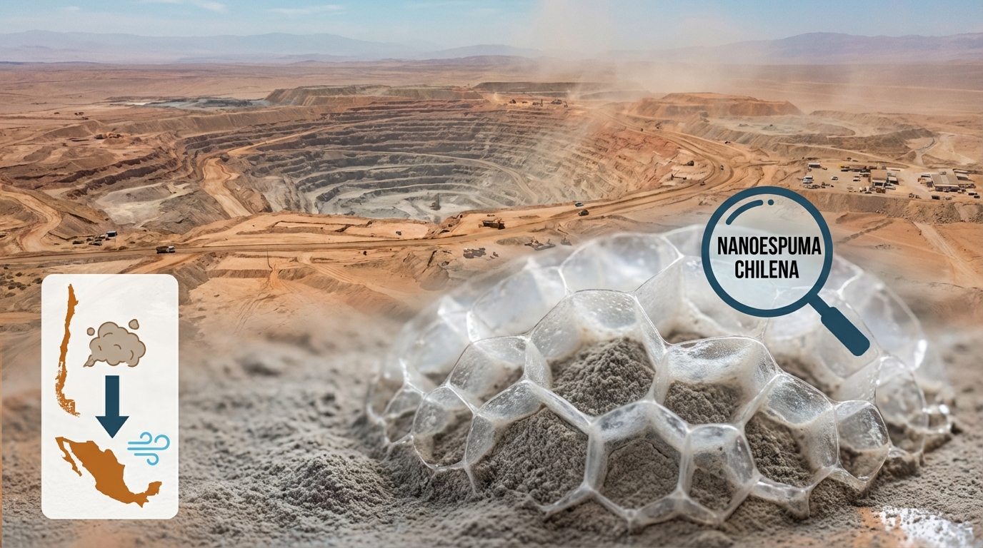 Nanoespuma chilena reduce hasta 99% del polvo minero y abre oportunidades para México