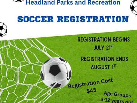 Soccer Registration Begins July 21st