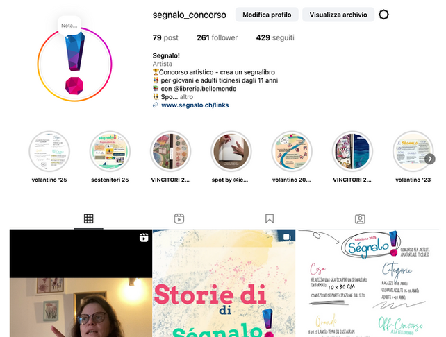 Profilo Instagram Concorso Ségnalo!