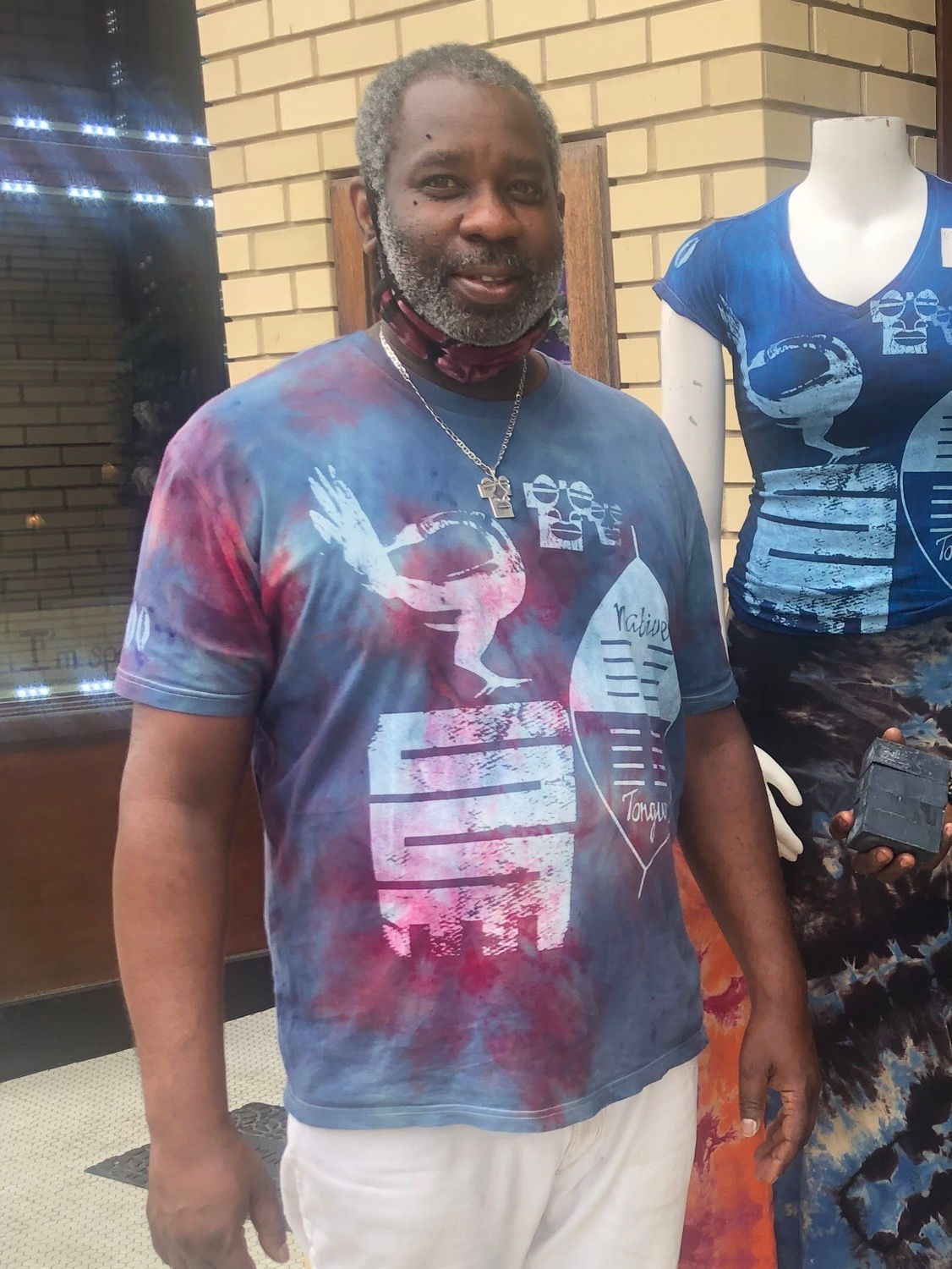 Dip-Dyed with Adinkra Print Tee (CREWNECK)