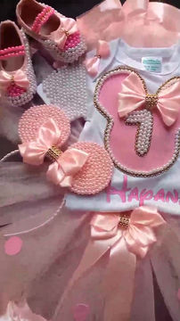 Miniatura: Conjunto customizado Minnie rosa bebê 