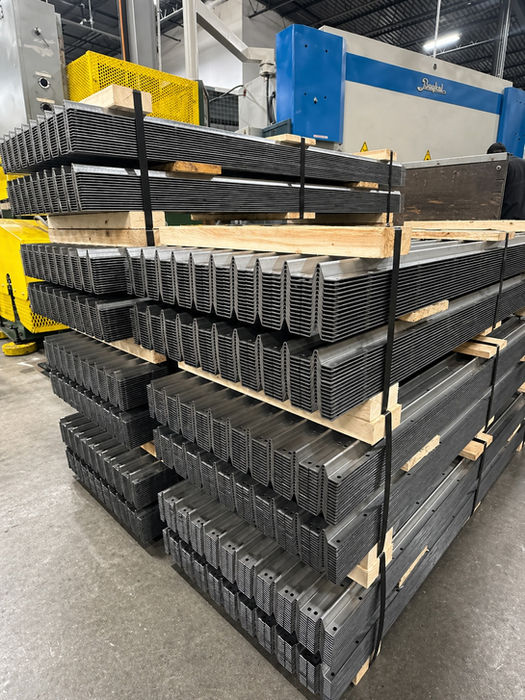 stacked custom roll formed metal profiles