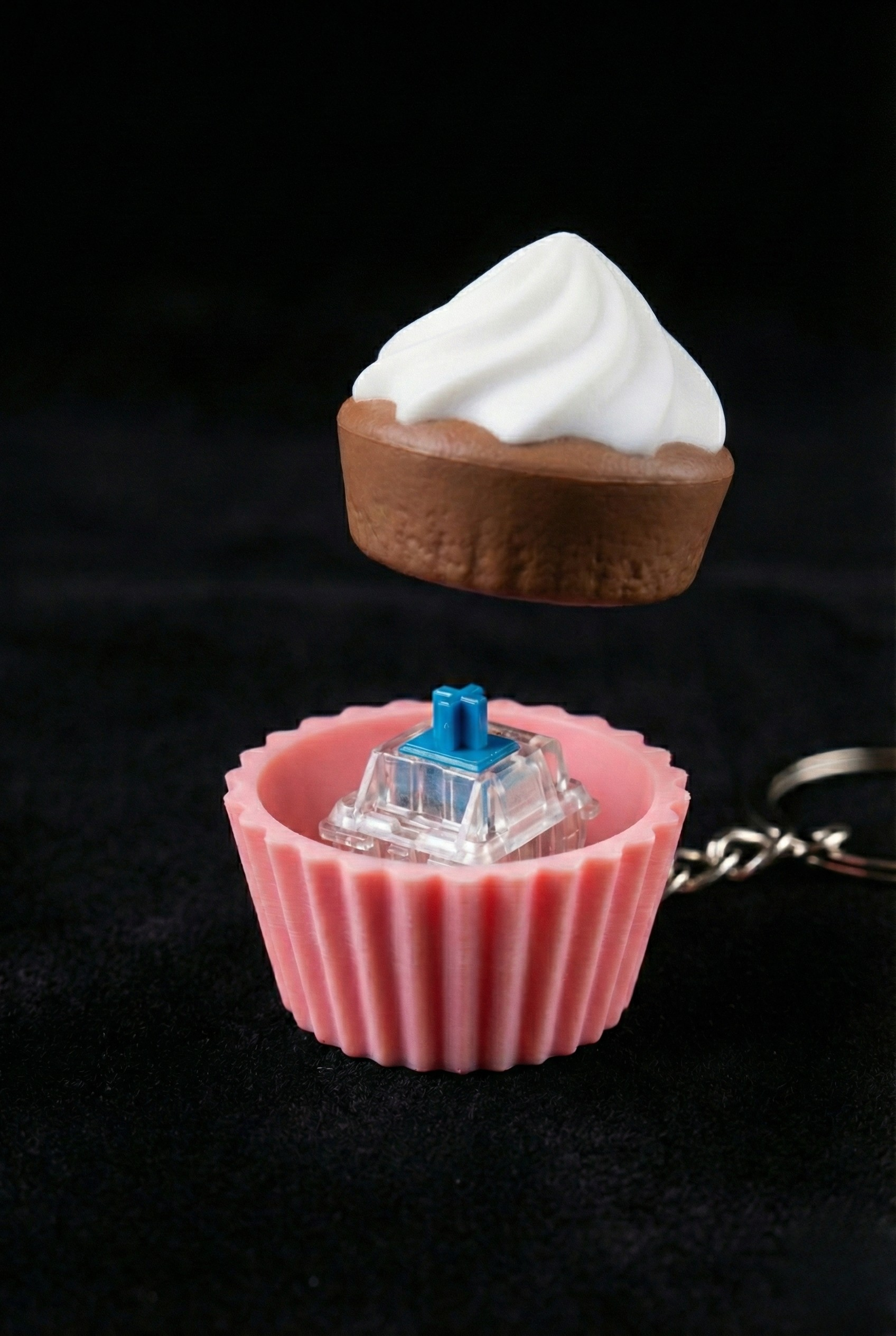 Mekanik Blue Switch Anahtarlık Cupcake Stres Fidget Keycap Oyuncak