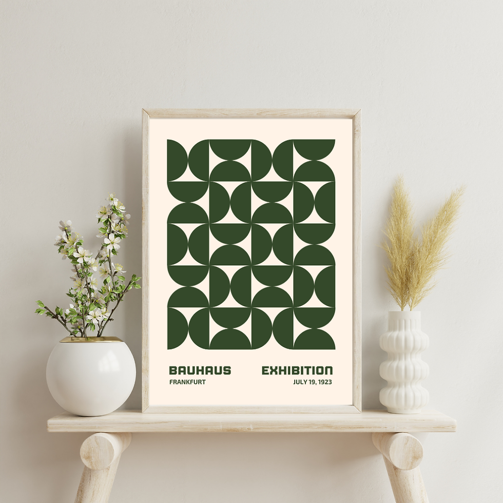 Bauhaus Collection - Doğal Ahşap Çerçeveli Tablo