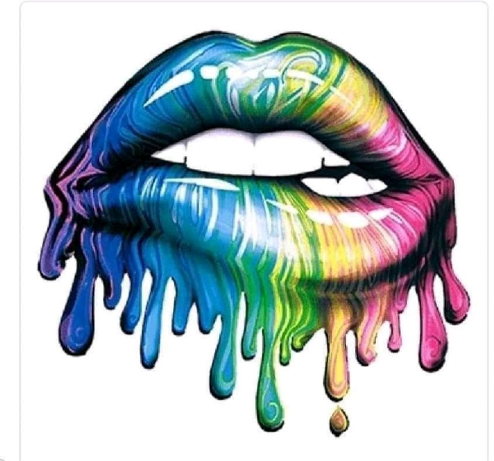 Lips dripping colours sublimation