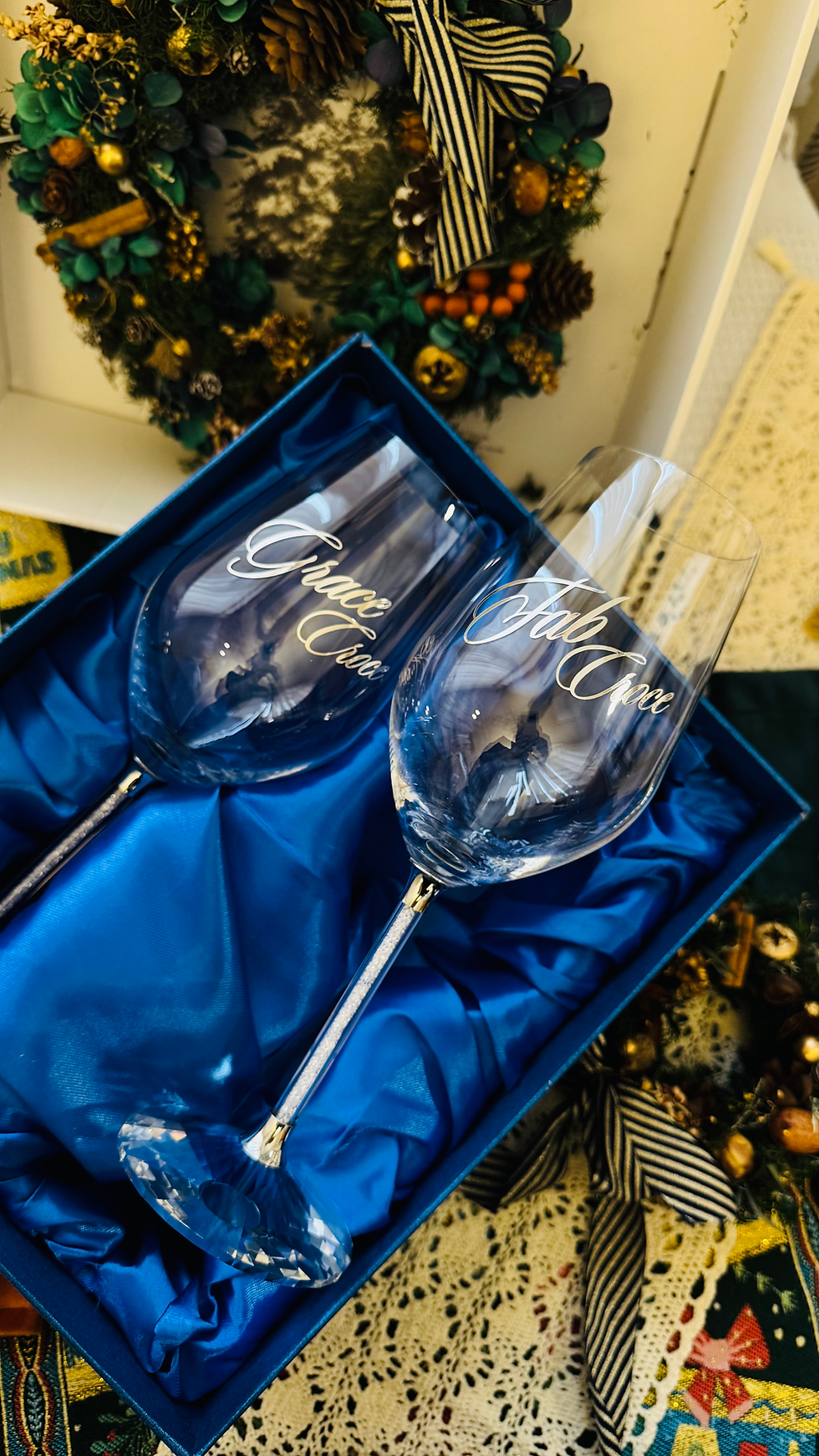 縮圖：水晶閃腳紅酒杯