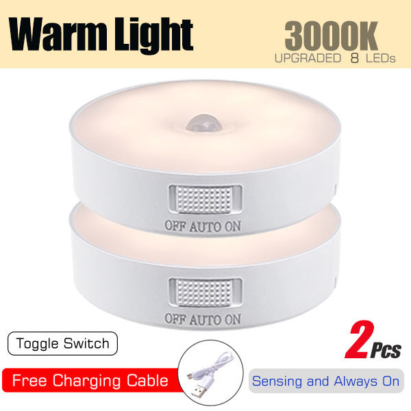 Thumbnail: Motion Sensor Light USB Rechargeable Night Light LED Lamp for Kitchen Bedroom St