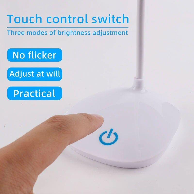 Thumbnail: LED Desktop Desk Lamp USB Rechargeable Lighting Eye Protection Room Night Light 