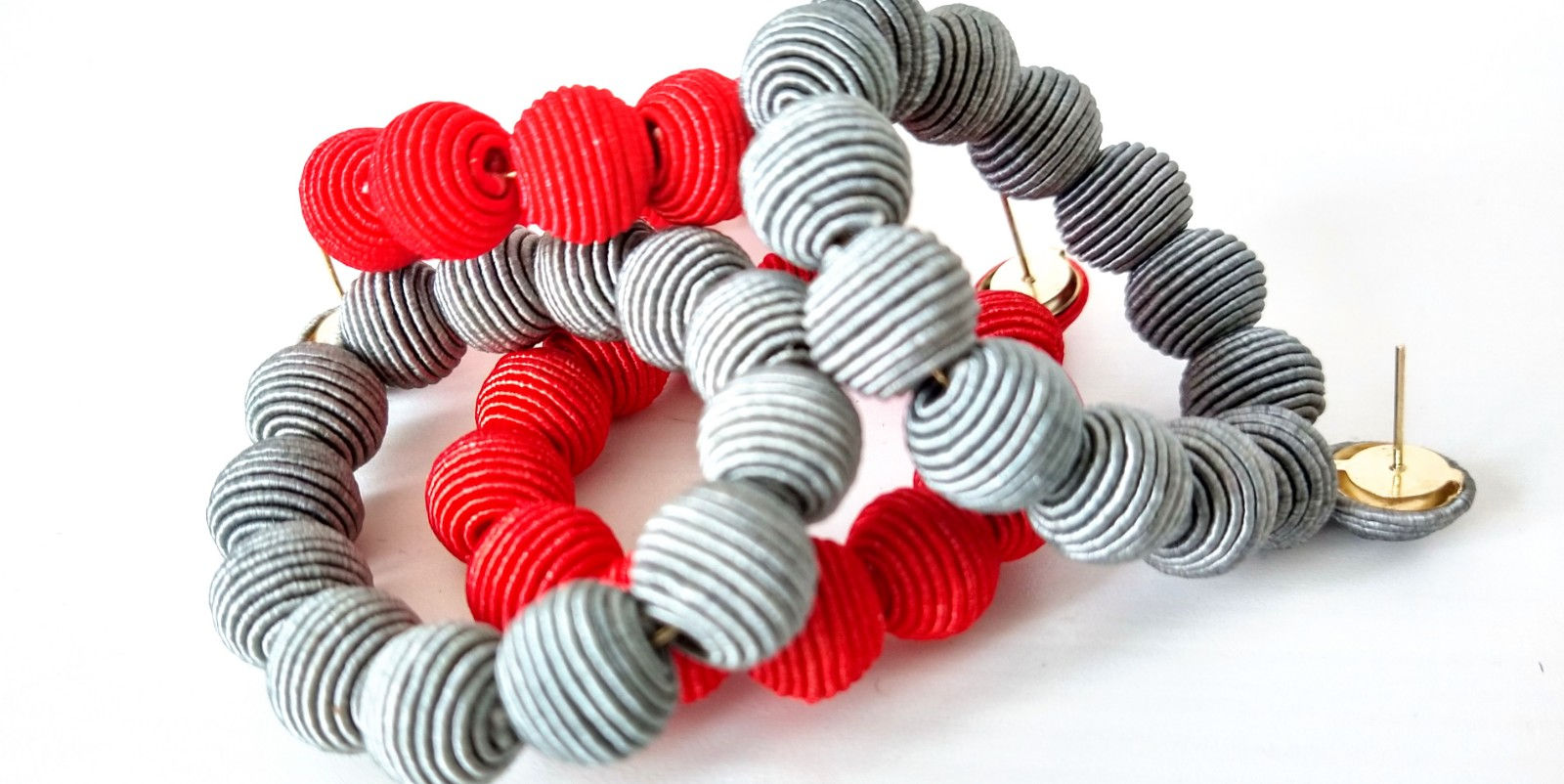 Narratives Oval Woven Ball Stud Earrings