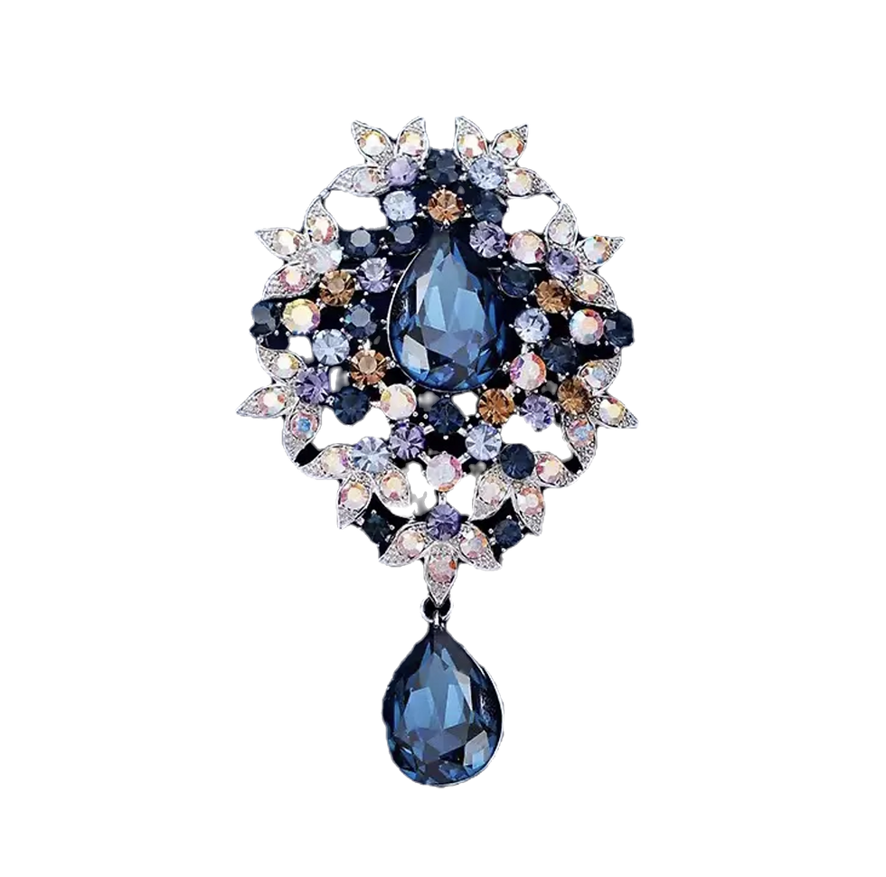 Ruée Equsite Cristal Broche
