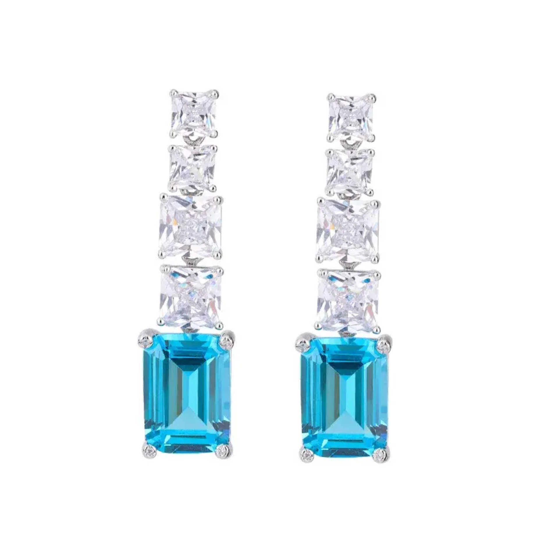 Elegant Drop Earrings with Blue Topaz