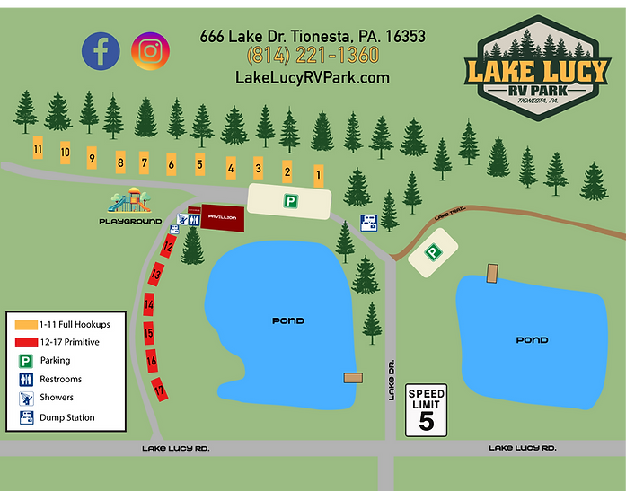 Map of the Lake Lucy RV Park