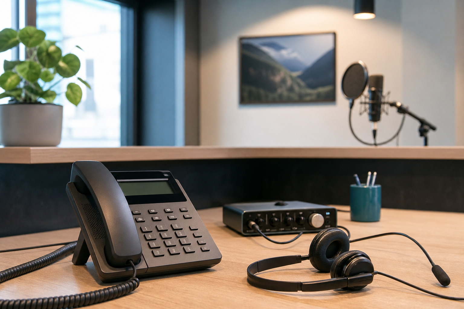 Headset und Telefon