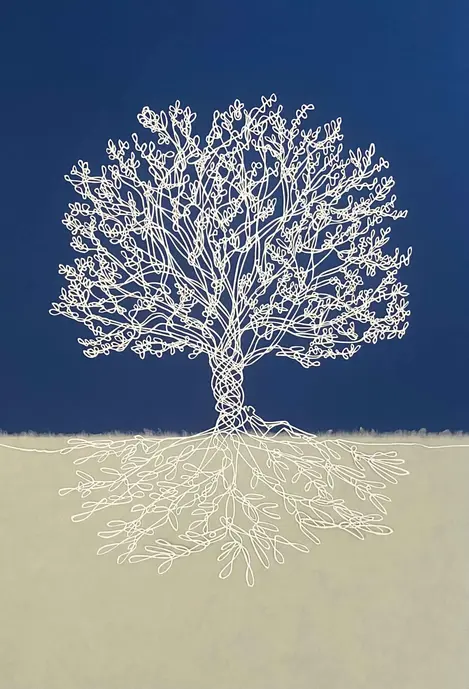 "Lost and Found" on blue