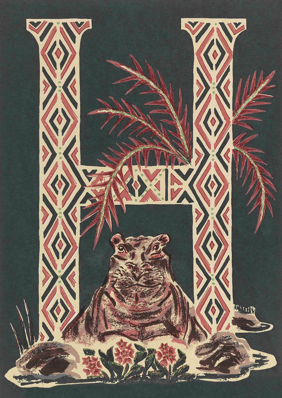 Thumbnail: H for Hippo Screenprint