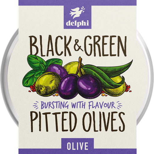 Delphi Olives and Tapas - Black and Green Olives 160g