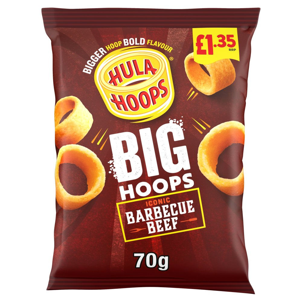 Hula Hoops Big Hoops BBQ Beef Crisps 70g