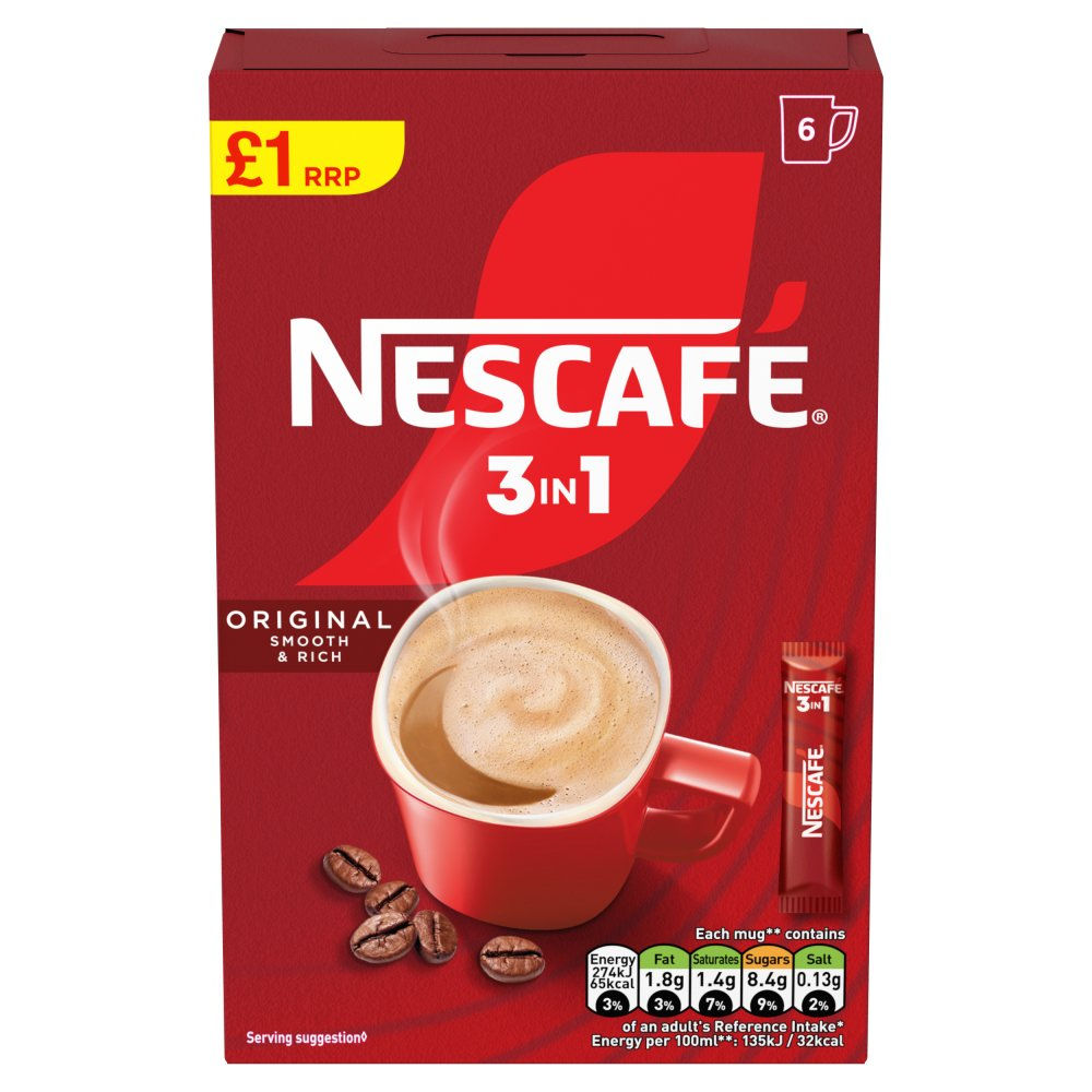 Nescafe 3in1 Original Instant Coffee Sachets 96g