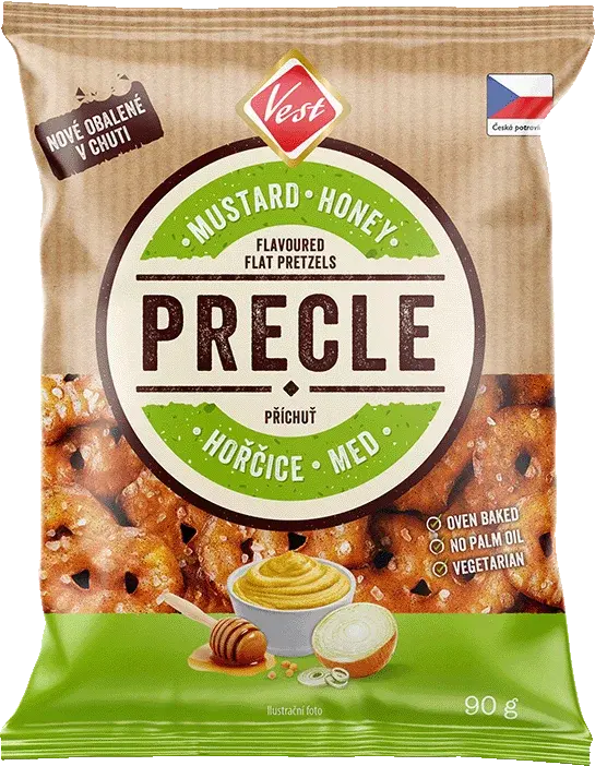 Precle Pretzels With Mustard,Honey & Onion Flavour 90g