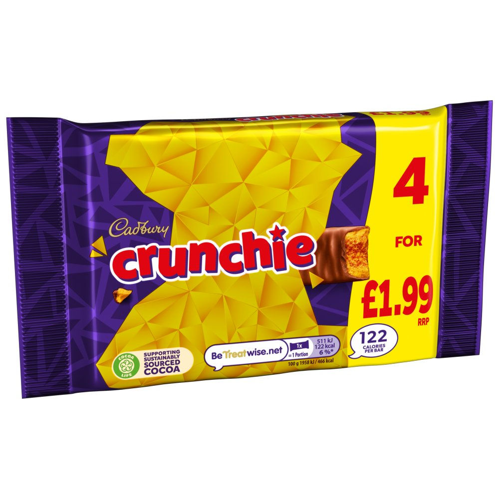 Cadbury Crunchie Chocolate Bar Multipack 104.4g
