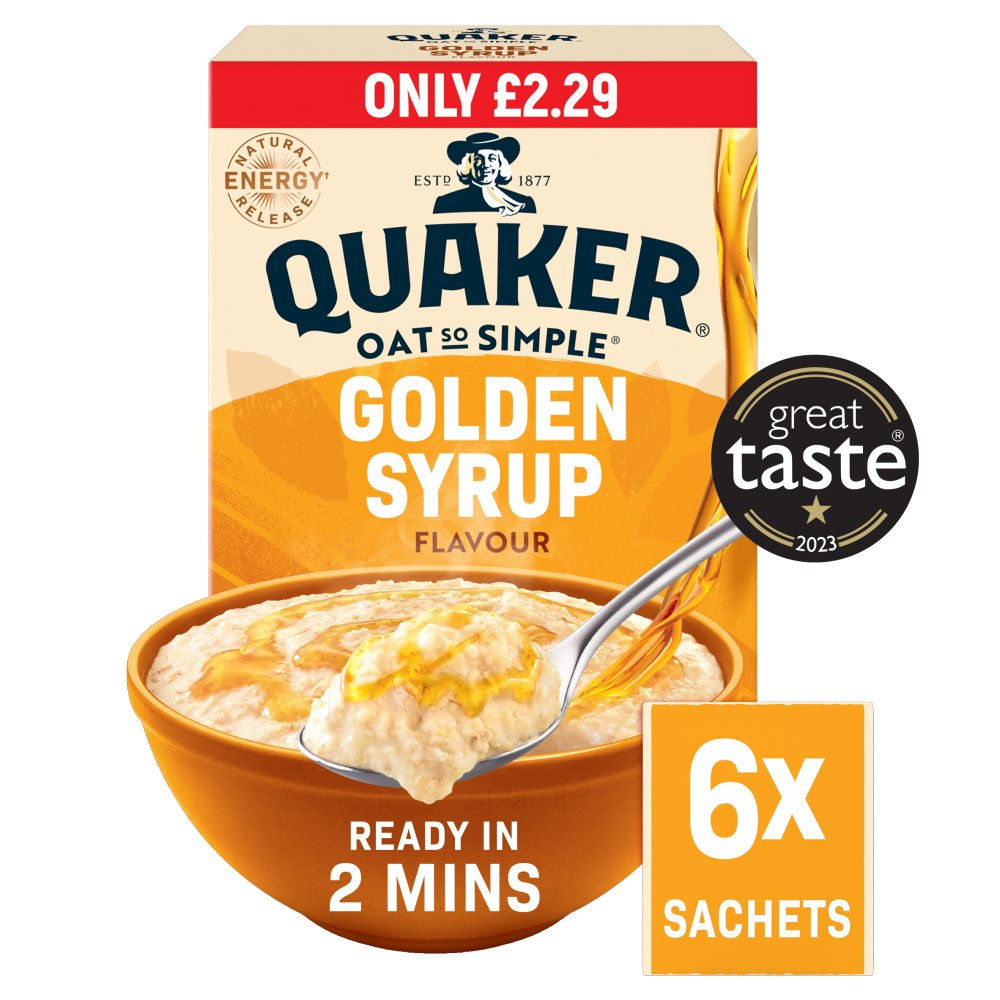 Quaker Oat Golden Syrup Porridge Sachets 216g