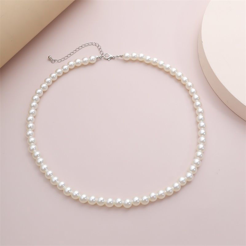 Thumbnail: Classic Elegant White Pearl Chokers Necklace For Women Men Wedding Banquet Neckl