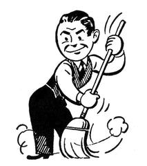 Man sweeping