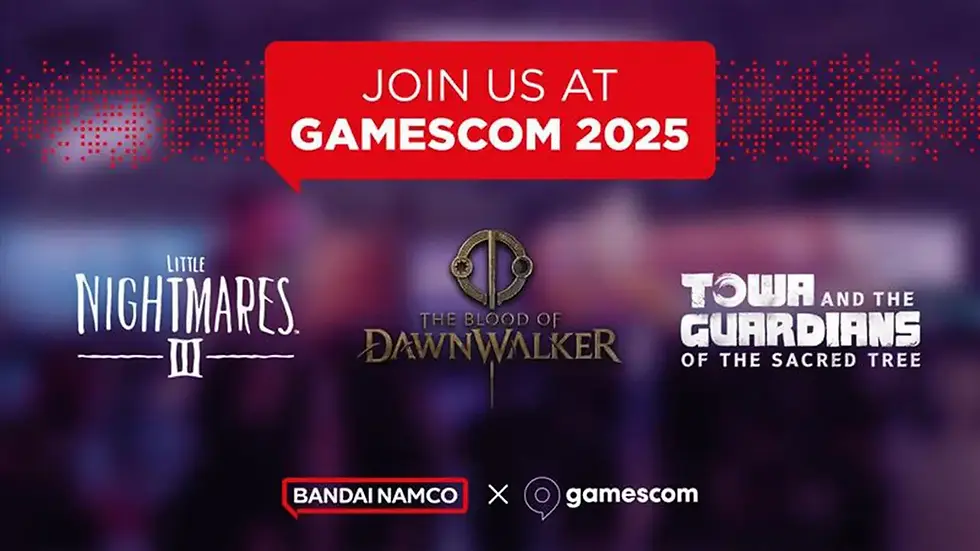 Bandai Namco Entertainment’s Gamescom 2025 lineup teaser featuring Little Nightmares III and Towa and the Guardians of the Sacred Tree.