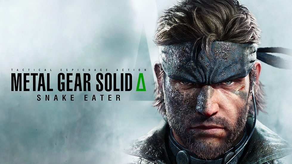 Screenshot from Metal Gear Solid Delta: Snake Eater showing Snake crouching in dense jungle foliage, rendered in Unreal Engine 5 with detailed lighting and shadows.
