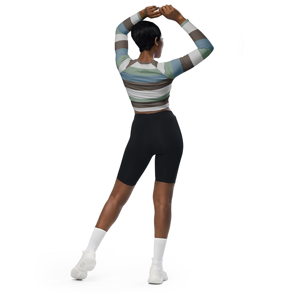Thumbnail: Theocavi Logo Colors Recycled long-sleeve crop top