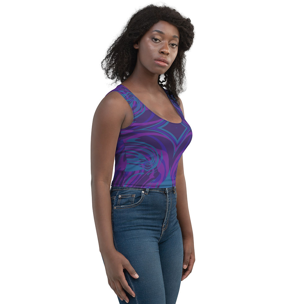 Thumbnail: Theocavi Purple Abstract Crop Top