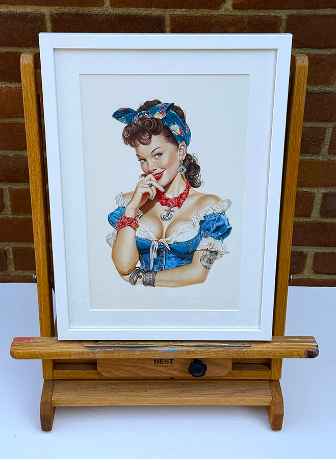 Original art, Colour pencil Art, Pinup girl Art, for sale, Wall Art & Decor, Artist Michael Rose