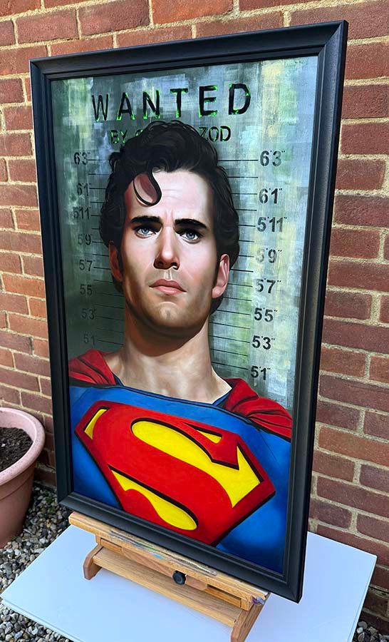 Original art, Oil painting Art, Acrylic painting, Super man Art, for sale, Wall Art & Decor, Artist Michael Rose