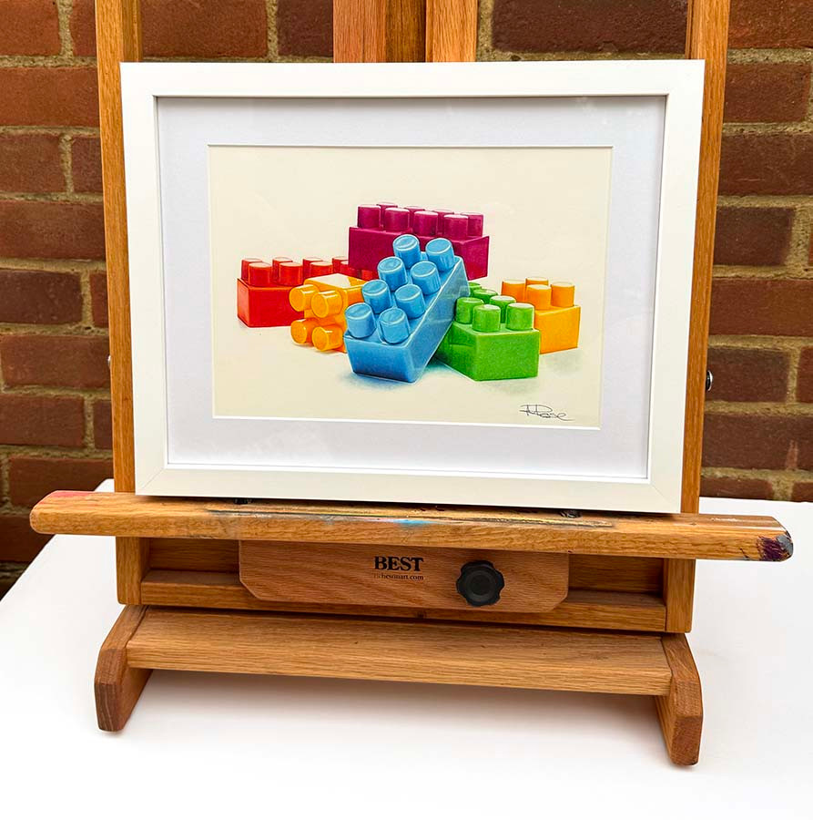 Original art, 3D Colour pencil Art, Lego Bricks Art, for sale, Wall Art & Decor, Artist Michael Rose