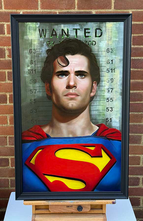 Original art, Oil painting Art, Acrylic painting, Super man Art, for sale, Wall Art & Decor, Artist Michael Rose