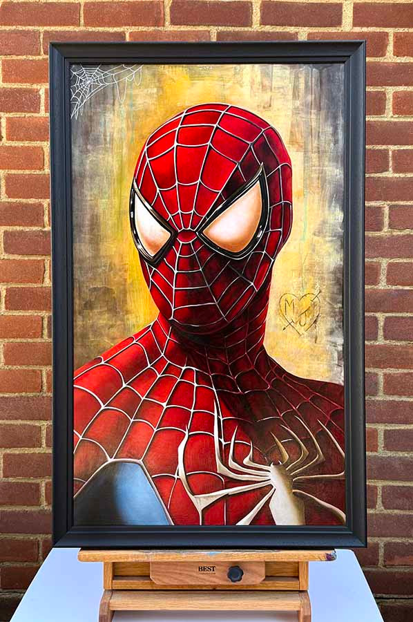Original art, Oil painting, Acrylic painting, Spider Man Fan Art, for sale, Wall Art & Decor, Artist Michael Rose