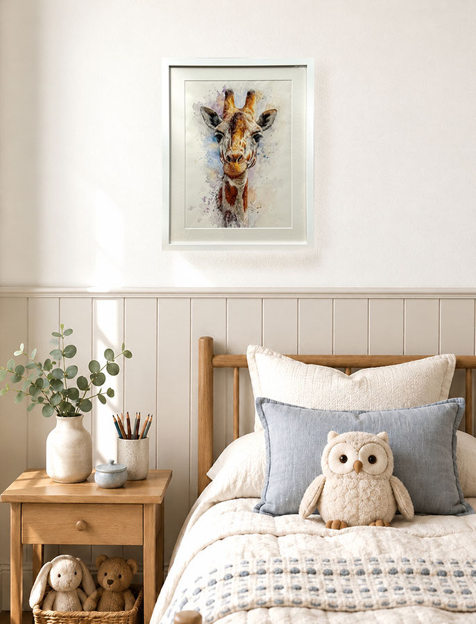 Original art, Colour pencil Art, Giraffe Art, for sale, Wall Art & Decor, Artist Michael Rose
